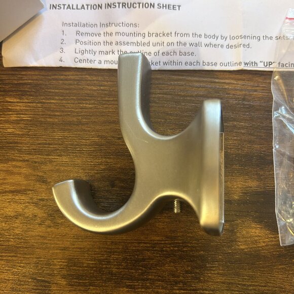 NIB Moen Voss YB5103 Series Double Robe Hook Brushed Nickel Bathroom Closet - Picture 5 of 5